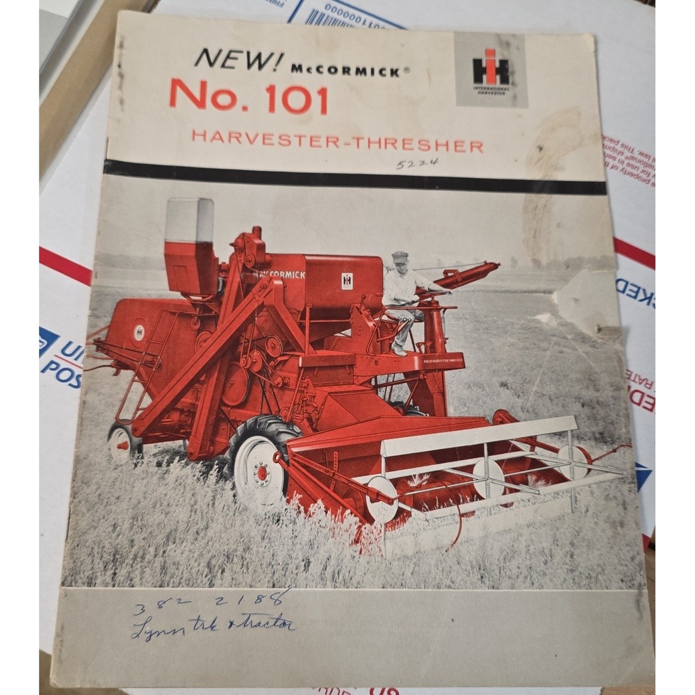 Vintage McCormick No 101 Harvester Thresher Brochure International Harvester